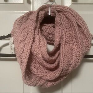 Cozy Blush Pink Knit Infinity Scarf